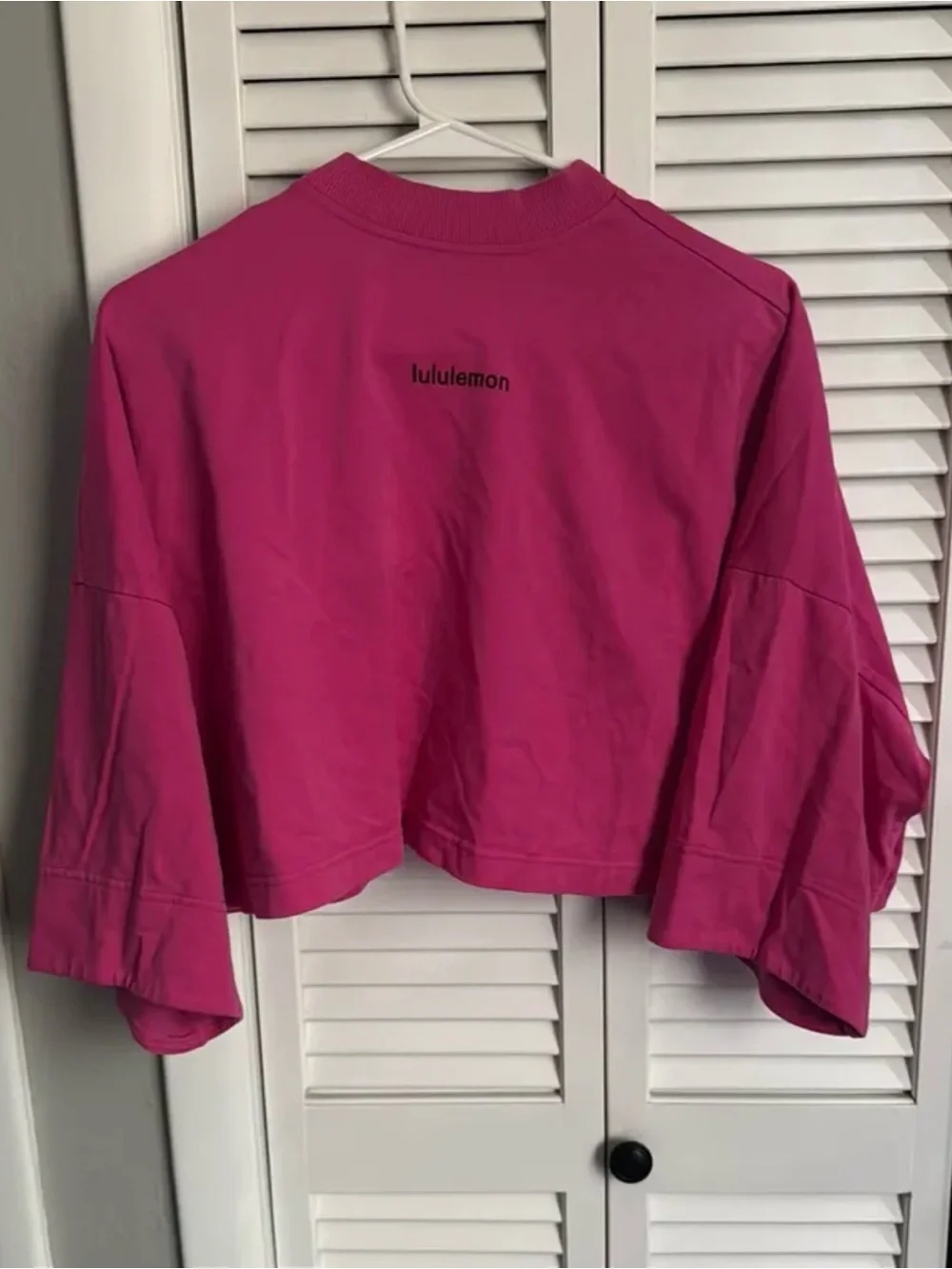 lululemon athletica Bright Pink Cropped Crew Sweatshirt